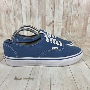 Vans Authentic Navy Blue Canvas Low‎ Top Skate Shoes Mens 8.5 Womens 10
